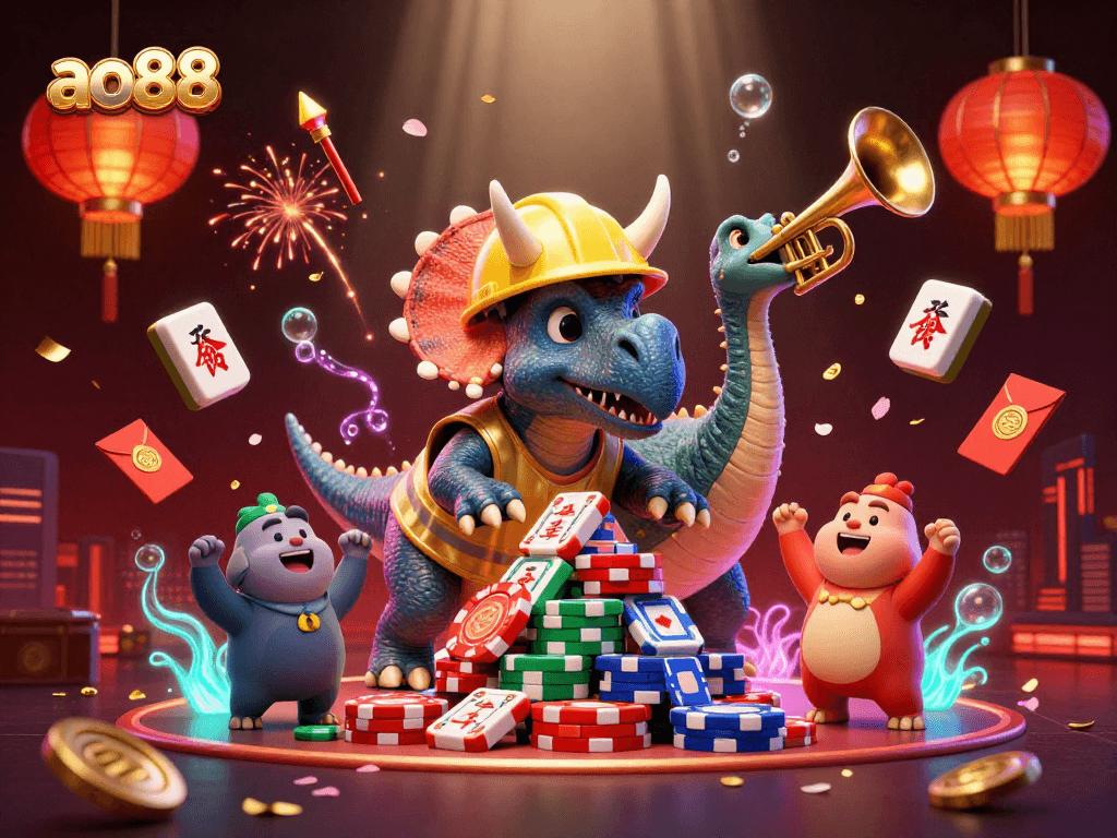 Experience the excitement of ao88 with dynamic displays of poker chips and vibrant casino elements.