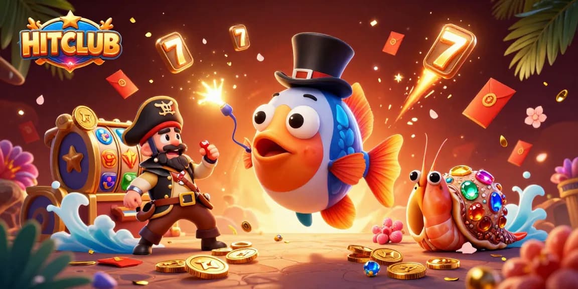 Engage in thrilling action at HITCLUB as a deep-sea anglerfish attracts golden coins amidst a vibrant casino scene.