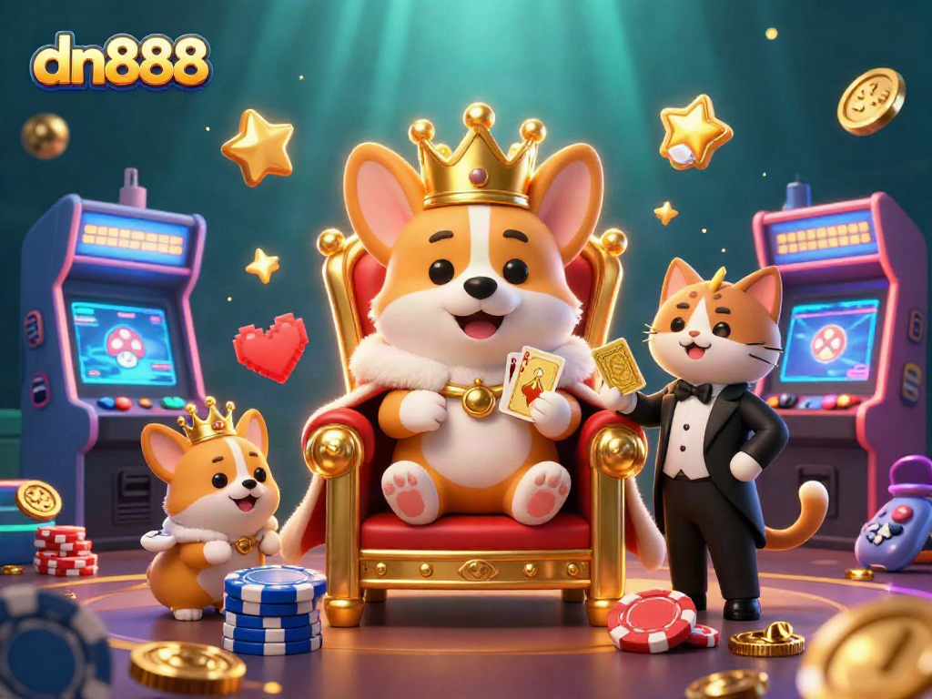 Join dn888 for exciting wins in a vibrant casino with animated characters and game elements