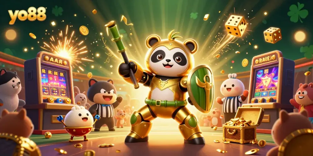 Experience thrilling action with yo88 in a vibrant casino scene filled with games, characters, and excitement.