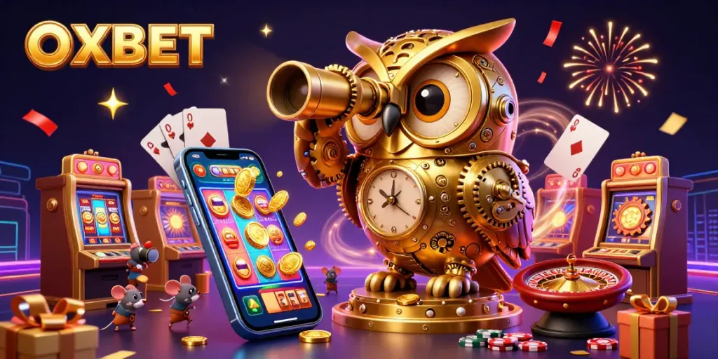 Spin the reels with OXBET in a vibrant casino scene showcasing excitement and opportunity.
