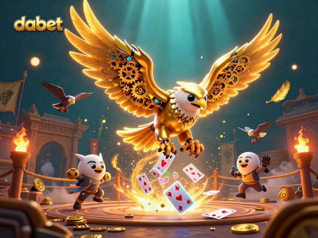 Dabet players spin through thrilling gameplay in a dynamic arena filled with golden coins and dramatic effects.