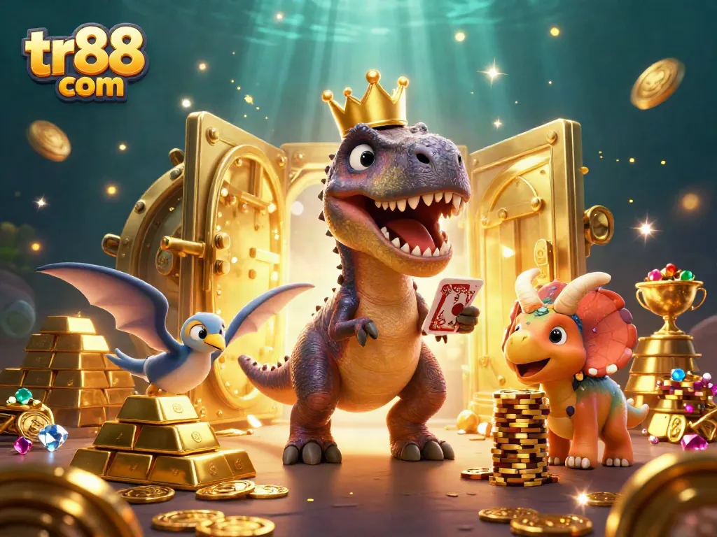 Experience thrilling card games at tr88 com with playful dinosaur characters and sparkling treasures.