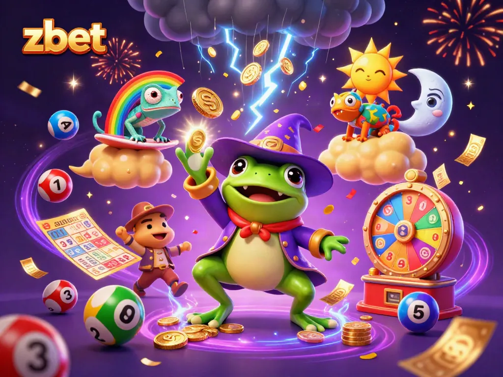 Win big with zbet's lively casino atmosphere featuring magical characters and dynamic prize elements.