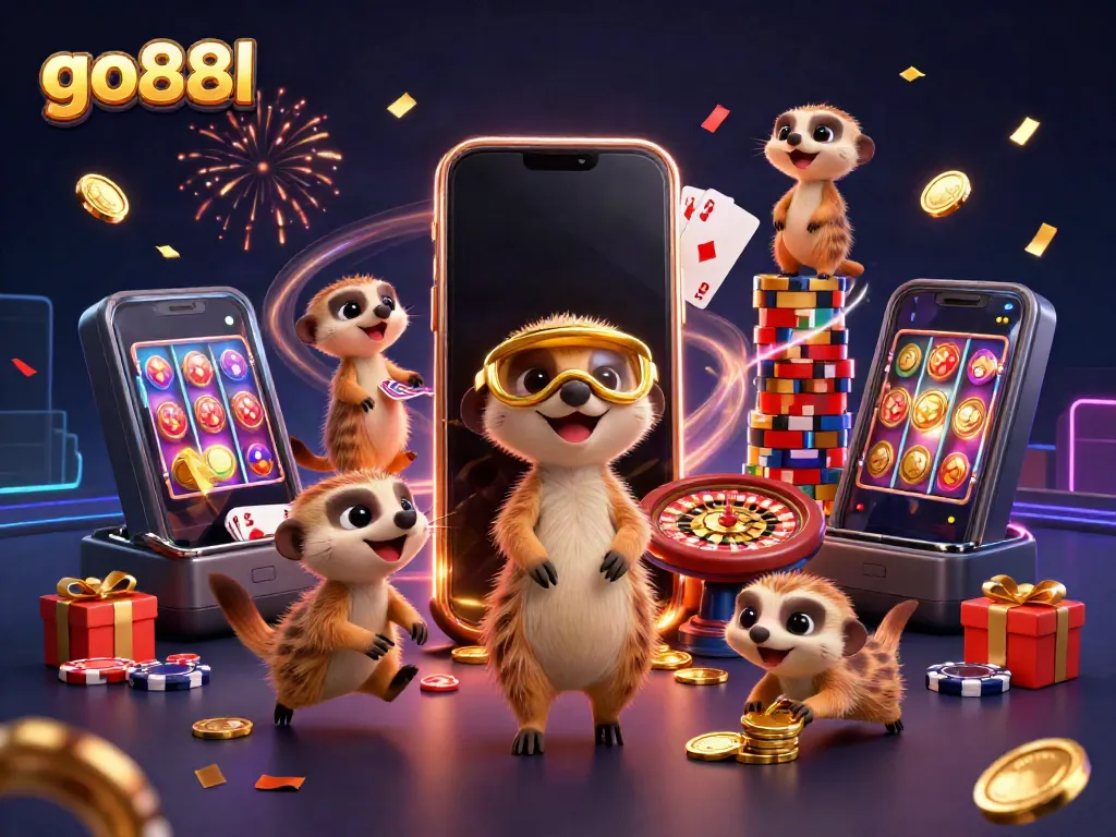 Experience thrilling gameplay at GO88L, where meerkats oversee a vibrant casino adventure.