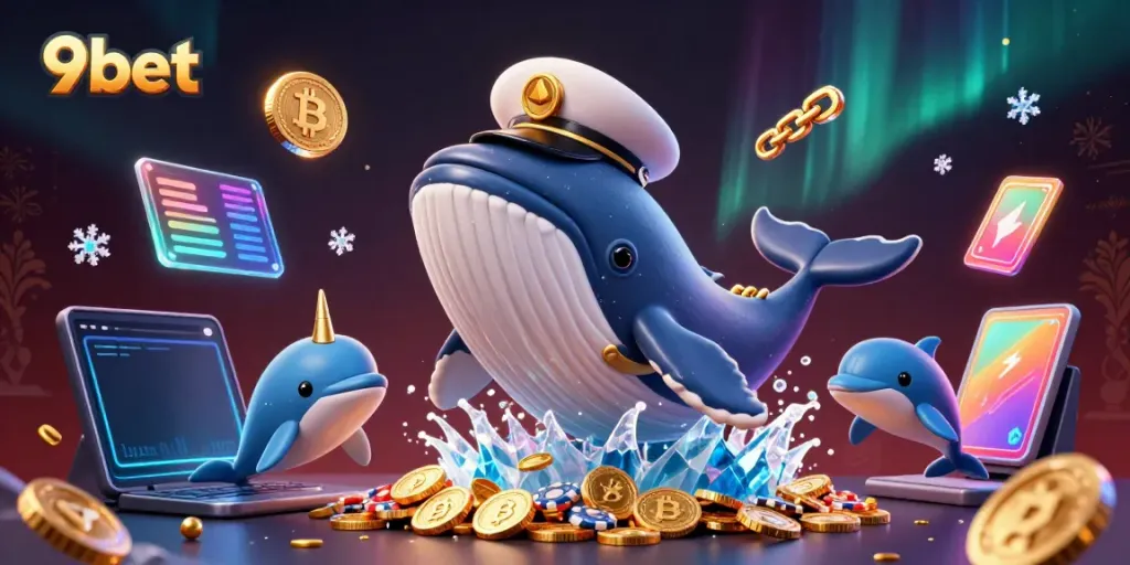 Experience the exciting 9bet gaming adventure with a vibrant underwater casino scene.